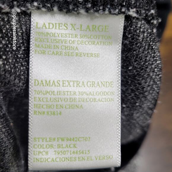 Green Tea Joggers XL Terry Knit High Rise Black White Stretch Athleisure Active - Picture 4 of 10